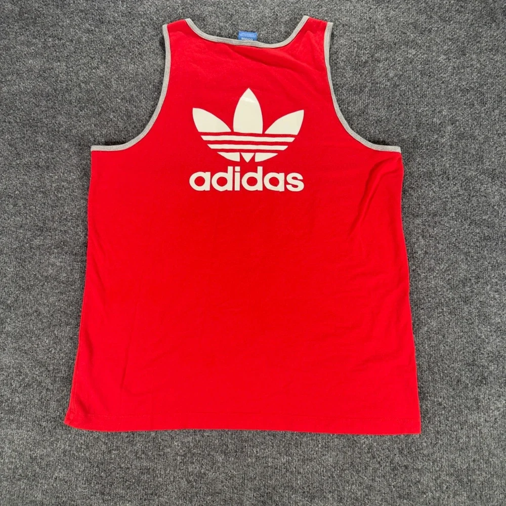 Adidas Chicago Bulls Tank Top NBA Basketball Trefoil Logo Pocket Red Mens L